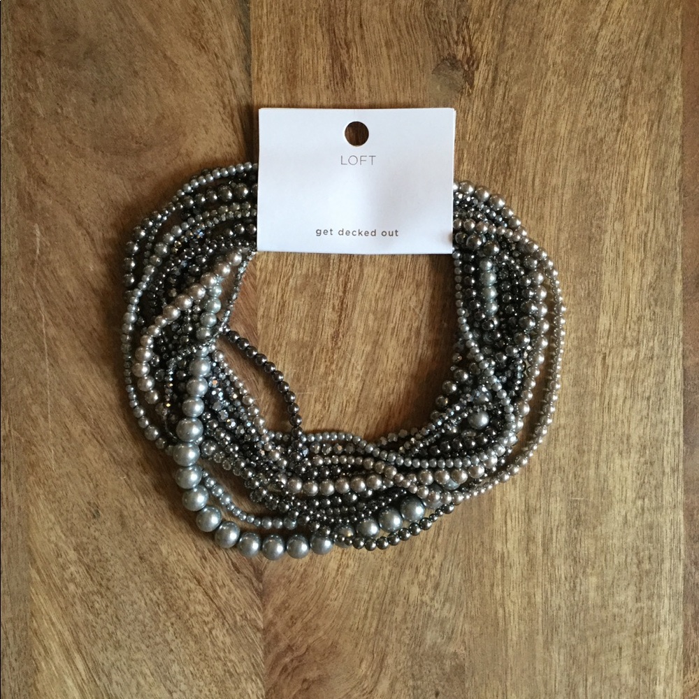 NWT Loft pearl/beaded multi strand necklace